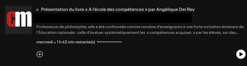 lien vers le podcast de la présentation du livre 